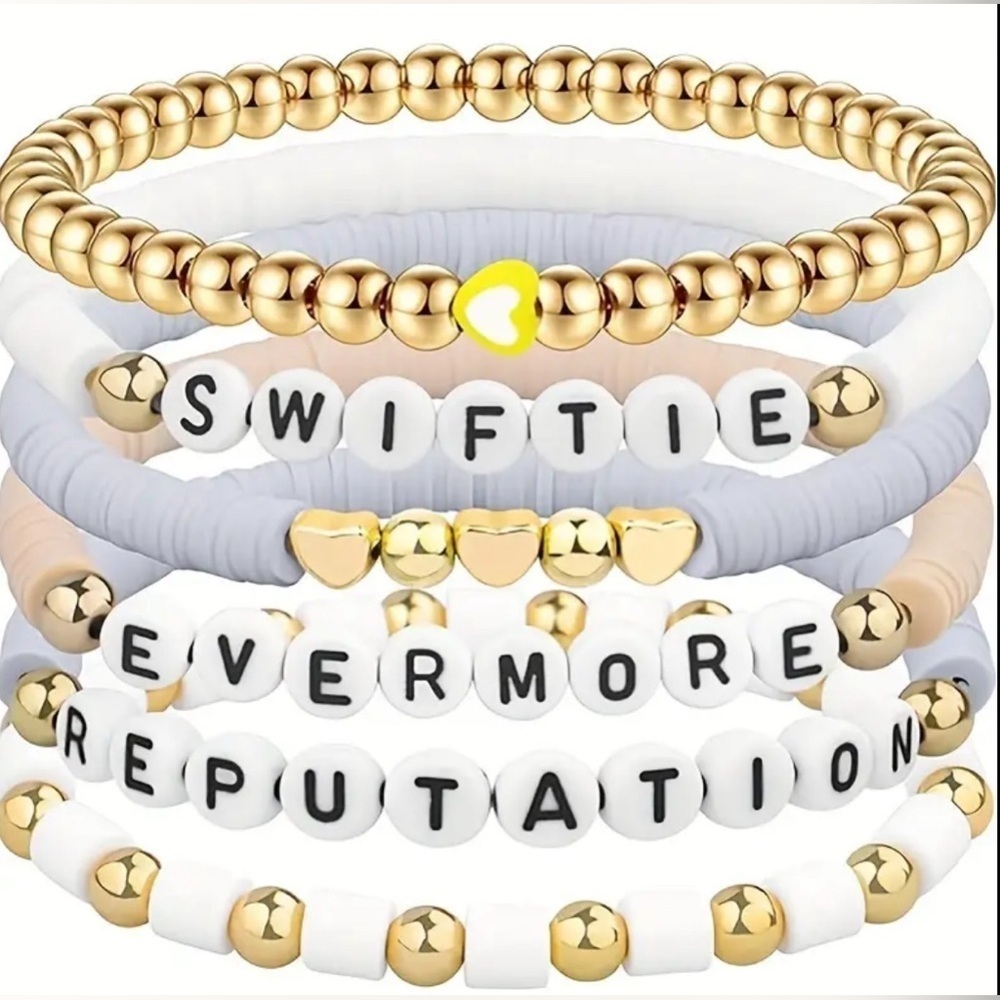 New! Taylor Swift Swiftie Evermore Reputation Friendship Bracelet Set of 5